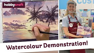 Hobbycraft LIVE: Watercolour Beach Scene Demonstration | Art