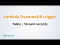 Trigger lambda function on DynamoDB table modification