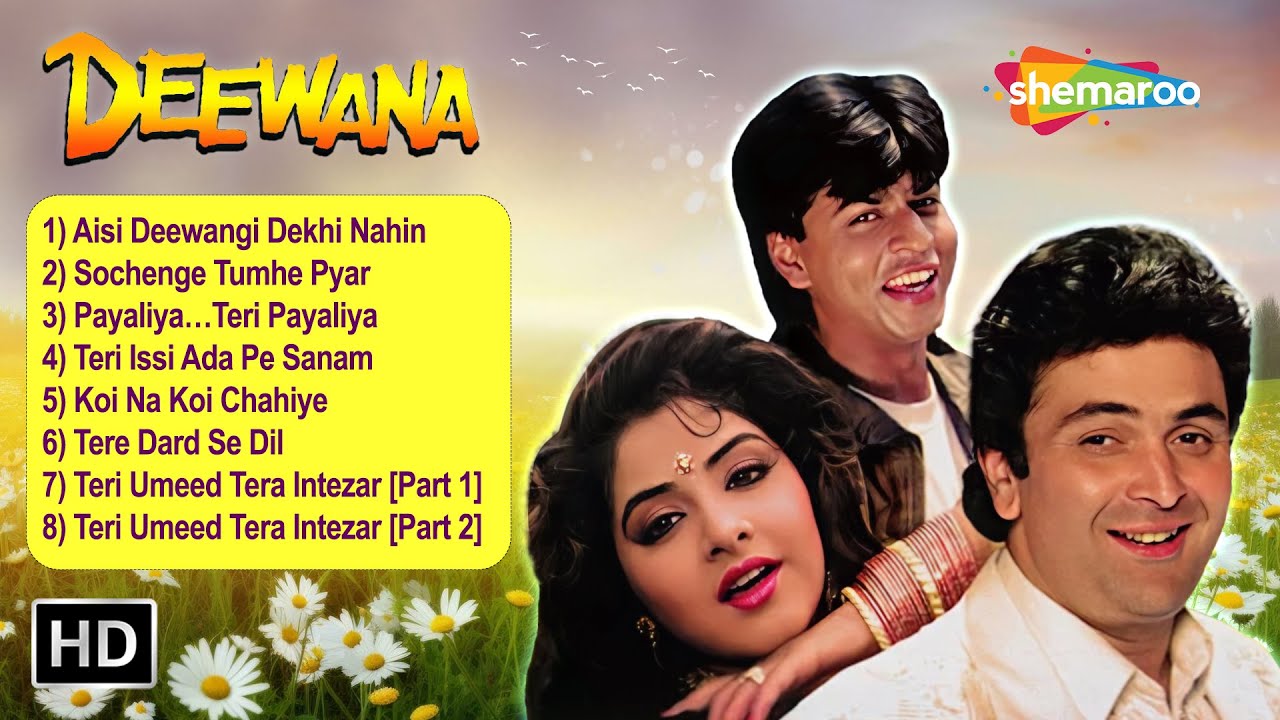 Deewana Movie All Songs 90 S Romantic Songs Shahrukh Khan Rishi