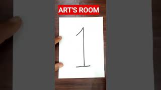 Easy drawing with numbers | simple drawing ideas for beginners #shorts #artsroom