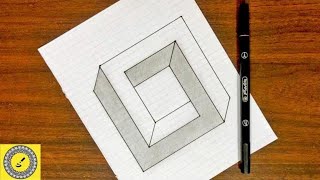 How To Draw a Simple Impossible Square Illusion