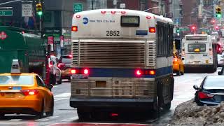 MTA Bus: 2001-2002 MCI D4500 [#2209 \u0026 #2852] QM32, QM35 \u0026 QM44 Buses @ 3rd Ave \u0026 E. 44th/51st Street