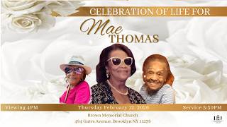 Mae Thomas (Thursday February 12th 2026)4:00 p.m.
