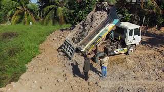 Transforming Rice Fields! Bulldozer \u0026 5-Ton Truck Landfill Project in Action