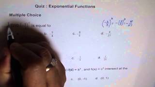 Quiz Exponential Functions Q10 to Q12 Multiple Choice