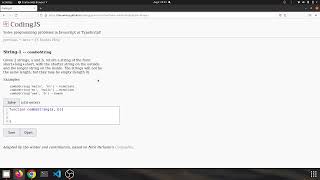 String 1 comboString Javascript solution