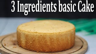 Soft and Fluffy Sponge Cake with 3 Ingredients