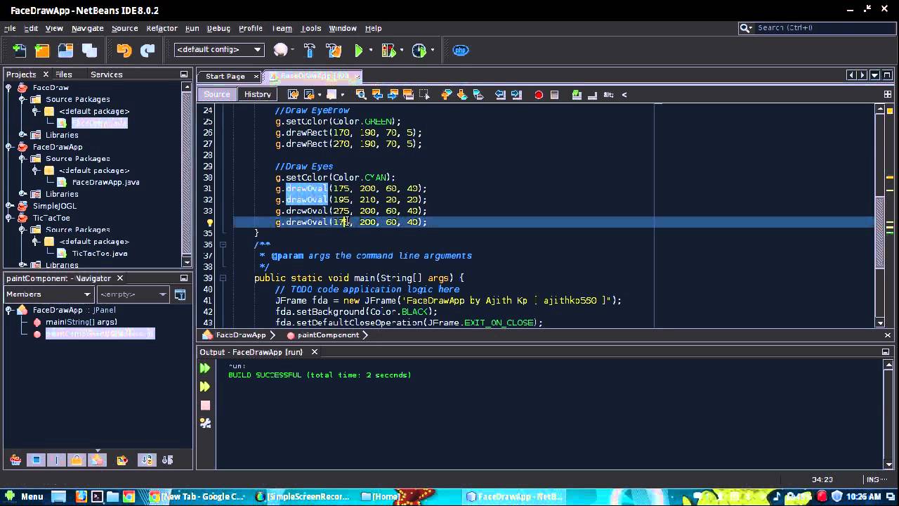 Face Drawing In Java Youtube