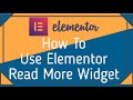 Elementor Read More Widget