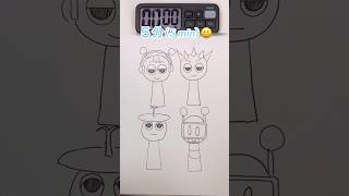 Sprunkiのキャラを5秒、10秒、1分、5分で描いてみたDrawing Sprunki in 5sec,10sec,1mins,5mins #sprunki #drawing #shorts