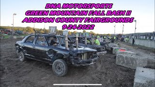 2022 : Green Mountain Fall Bash 2 : (Full Show) 9-24-2022 #demolitionderby #justslingintv #vermont