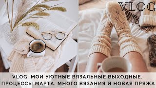 VLOG 14/2020 | МОИ УЮТНЫЕ ВЯЗАЛЬНЫЕ ВЫХОДНЫЕ | ПРОЦЕССЫ МАРТА | НОВАЯ ПРЯЖА | МНОГО ВЯЗАНИЯ