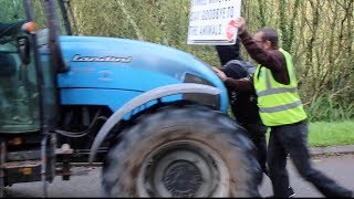 BEEF FARMER DRIVES THROUGH VEGANS WITH A TRACTOR