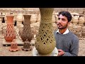 Amazing Art of Pottery Carving, Slip Casting Vase, Mud Craft, Clay Mold Casting