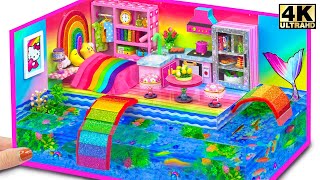 Build Miniature Mermaid House with Rainbow Aquarium Around the House for Pet ❤️ DIY Miniature House