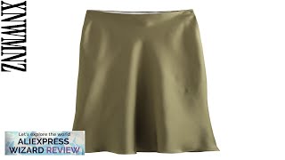 XNWMNZ Women's Fashion 2023 Flowing Satin Midi Skirt Women Vintage Elastic High Review