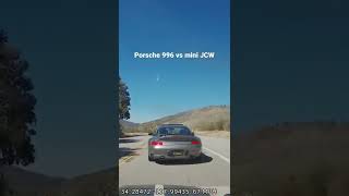 Porsche 996 almost loses it. I'm trying to run away from many JCW