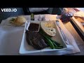 American Airlines B777 300 Flagship Business Class Dinner & Breakfast DFW to LHR Video Review