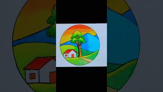 #How to draw a beautiful Mountain Landscape #shorts #ytshorts