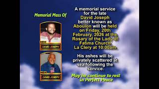 David Joseph ~ Memorial Mass