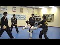 8 yrs old kid taekwondo board breaking 4 kicks black belt test 1st dan