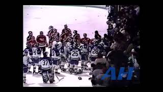 QMJHL Feb. 3, 1992 Laval Titan v Shawinigan Cataractes Pre Game Bench Clearing Brawl Live + (HL)