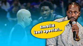 Patrick Beverley had some words with the refs about Embiid 🤣 #shorts