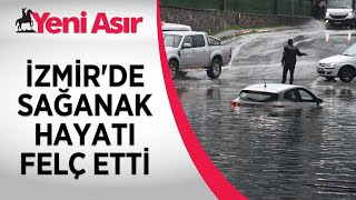 İzmir yine sular altında... Sağanak sonrası alt geçit suyla doldu