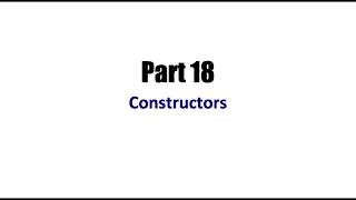 Learn Java Tutorial for Beginners, Part 18 Constructors