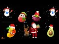 christmas magic holiday dancing fruits flying reindeer u0026 santa’s sleigh happy star dancing