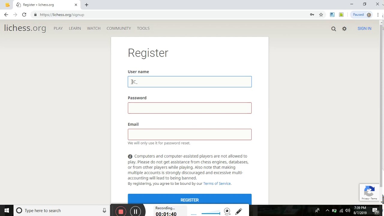 How To Create Lichess Account Youtube