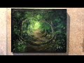 深い森の風景画の描き方 アクリル絵の具 木の描き方 forest landscape painting tutorial acrylic