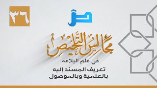 36- مجالس التلخيص في علم البلاغة ( تعريف المسند إليه بالعلمية وبالموصول )