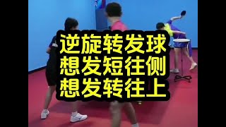 张继科指导学员逆旋转发球