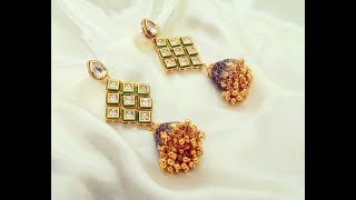 Gold Kundan Earrings Designs  || exclusive Kundan Jewellery collections