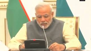 PM Modi \u0026 Uzbekistan President Islam Abduganievich Karimov give joint statement in Tashkent (P - 4)