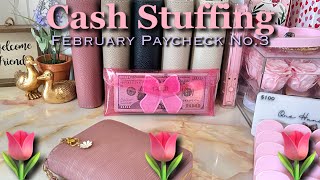 CASH STUFFING FEBRUARY PAYCHECK NO3 | NEW CASH TRAY FROM SAVINGSWITHGRACE | #zerobasedbudget