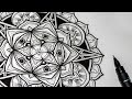 Relaxing Pentagram Mandala Drawing Process