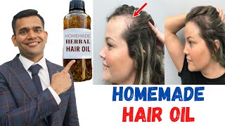 Homemade hair oil | DIY hair oil at home to stop hair fall and get stronger and healthier Hair