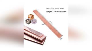 1pcs Length 100-500mm T2 Red Copper Flat Bar Strip Pure Copper Plate CNC DIY Material Thickness 1/