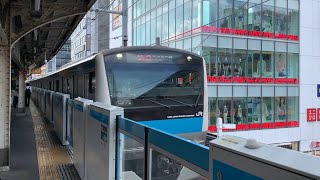 京浜東北線E233系1000番台ｻｲ149編成　快速南浦和行として御徒町駅を低速通過するシーン