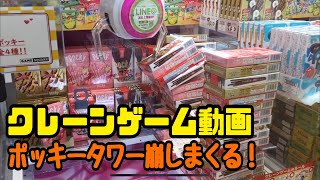 【クレーンゲーム】ポッキータワーを崩しまくる！！【UFOキャッチャー】