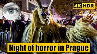 The Night of Horror in Christmas Prague! Krampuslauf 2023 🇨🇿 Czech Republic 4k HDR ASMR