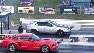 NOW Supercharged 2007 Acura TL Type S vs Modded Mustang GT @ 2022 ALLSQUAD Grudgement Day