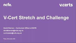 Stretch and Challenge for V Certs