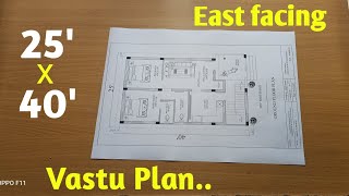 25'x40' East Face 2Bhk Vastu House Plan