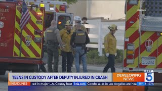 Teens in custody after allegedly intentionally triggering crash that hurt deputy in Santa Clarita