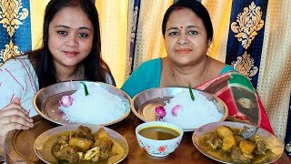 Mutton Curry With Rice and salad eating challenge||Bengali thali eating challenge