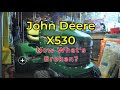 John Deere X530 -  Broken Mower Lift Handle Fixed