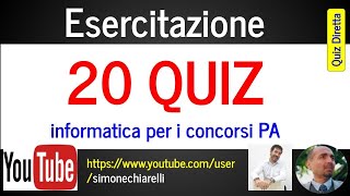 Quiz di INFORMATICA per i concorsi nella PA commentati in diretta (9/6/2022)